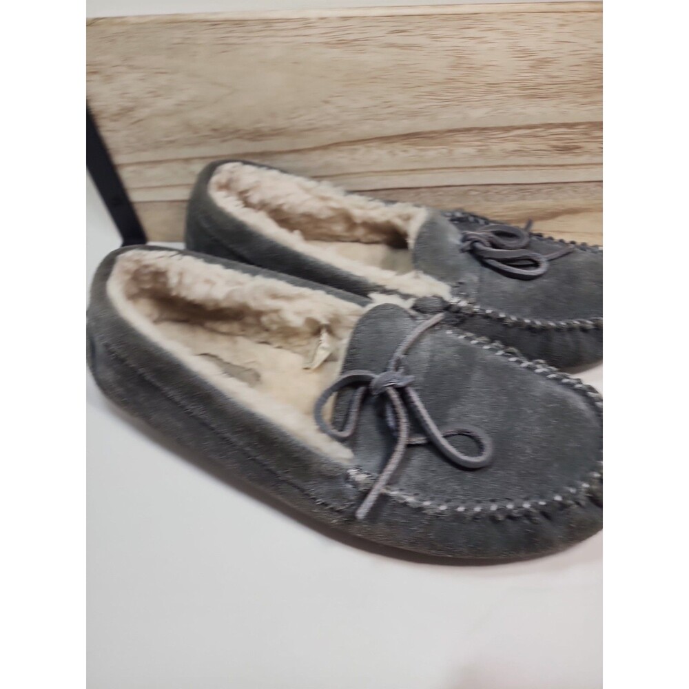 UGG Australia Women’s Moccasin Slippers - Dark Gray Suede - Size 8 (EU 39)